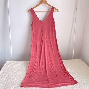 Mango Sleeveless Casual Midi Dress, Pink Coral, S